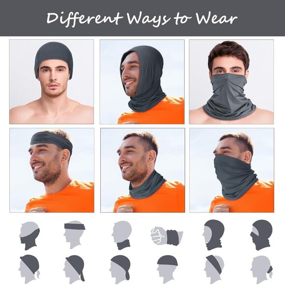 6 Pieces Cooling Neck Gaiter Face Clothing Neck Gaiter Mask Scarf Sunscreen Brea - Picture 3 of 7